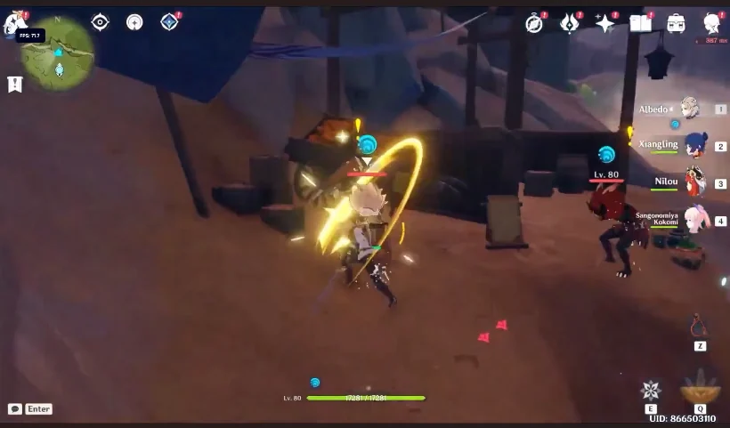 Genshin Impact weapons laid out for a loadout comparison